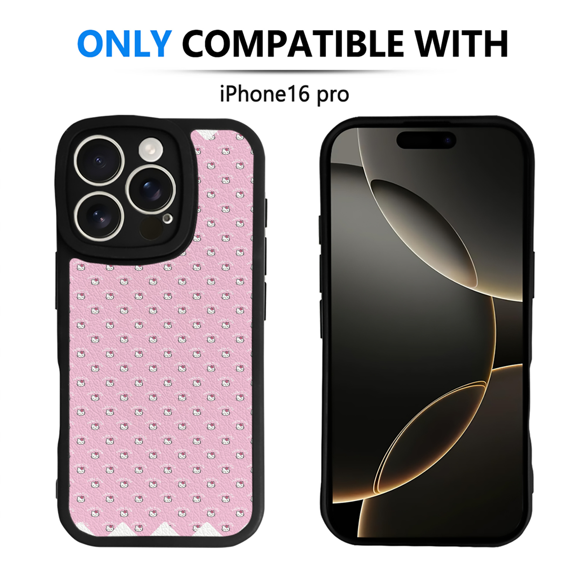 （画像用） Hello Kitty ハローキティ 【iPhone 16シリーズ対応】シリコンスマホケース（レザー調） 材質：シリコン